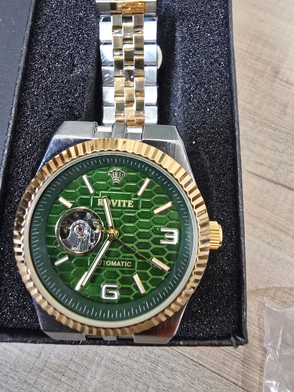 Green Dial Two-Tone Men's Automatic Watch